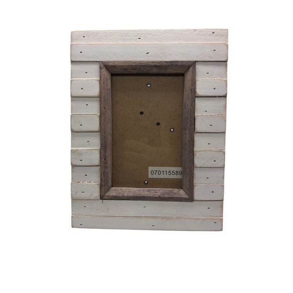 Shiplap Wood Photo Frame 3x5Picture Nautical White Beach Coastal 3"x5" Print - Picture 3 of 4